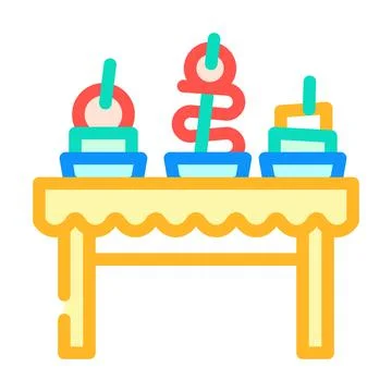 Snacks buffet color icon vector illustration Stock Illustration