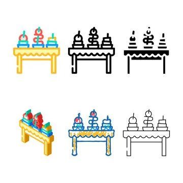 Snacks buffet color icon vector edition Stock Illustration