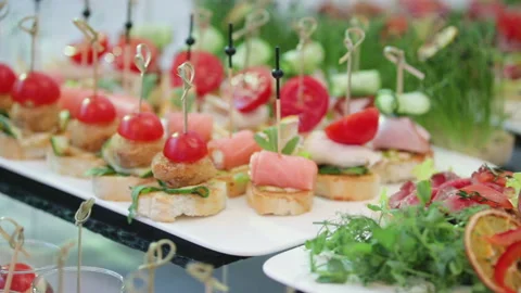 Snacks for buffet Stock Footage 86821549