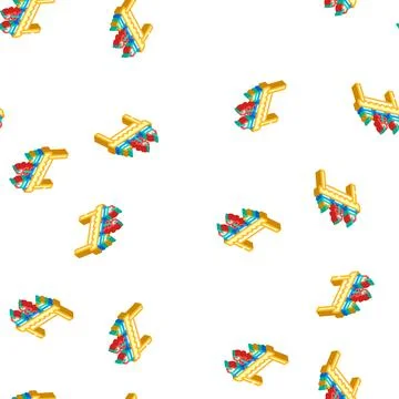 Snacks buffet isometric icon seamless pattern Stock Illustration