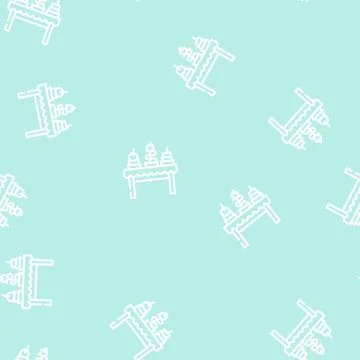Snacks buffet line vector seamless pattern Illustrazione stock