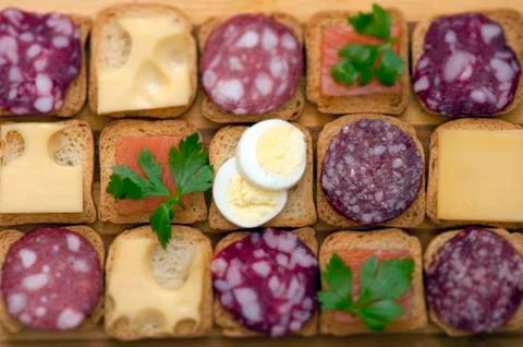Snacks for buffet Stock Photos