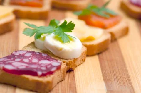Snacks for buffet Stock Photos