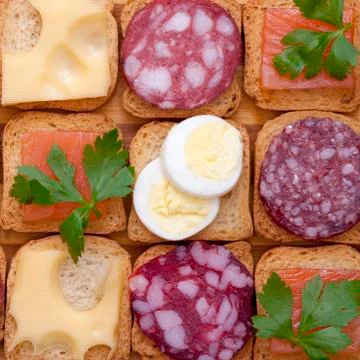 Snacks for buffet Stock Photos