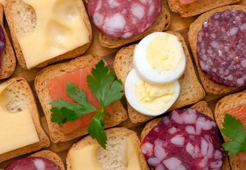 Snacks for buffet Stock Photos