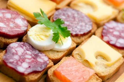 Snacks for buffet Stock Photos
