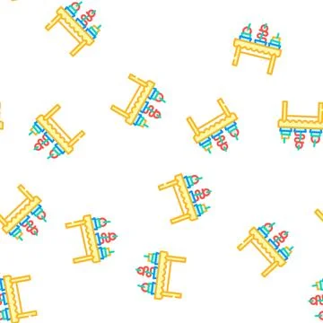 Snacks buffet vector seamless pattern Stockillustratie