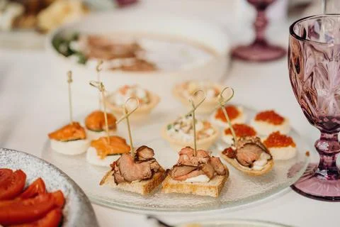 Snacks drinks snacks in the restaurant Stock Photos
