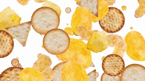 Snacks falling down as background video | Stock Video | Pond5