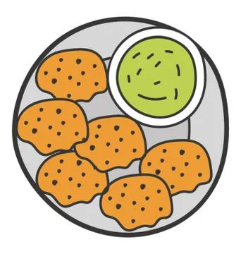 Snacks icon in hand drawn vector Stock-Illustration