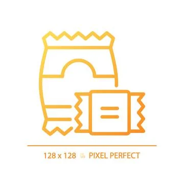 Snacks pixel perfect gradient linear vector icon Stock Illustration