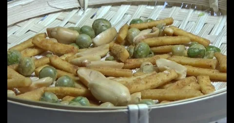 Snacks on a plate Stock Footage 295463662