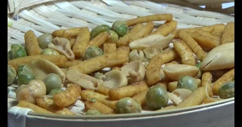 Snacks on a plate Stock Footage 295463867