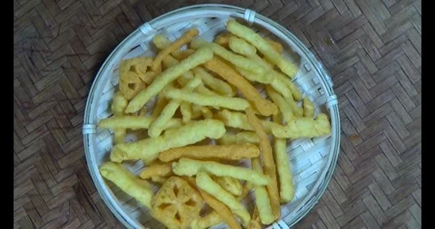 Snacks on a plate Stock Footage 295724169