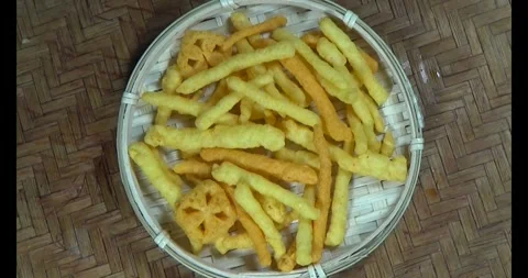 Snacks on a plate Stock Footage 295724175