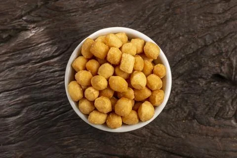 Snacks in ramekin on the table. Stock Photos