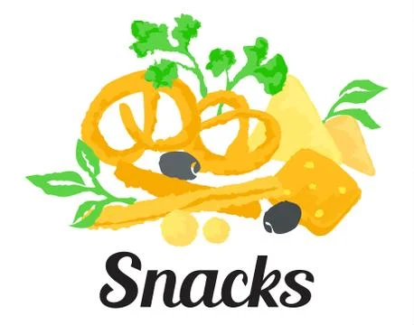 Snacks sticker Illustrazione stock