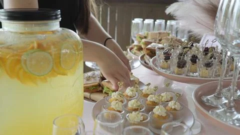 Snacks on the table, catering concept. Catering, catering business. Beautiful Stock Photos