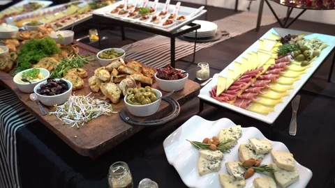 Snacks on the table Stock Footage 70328484