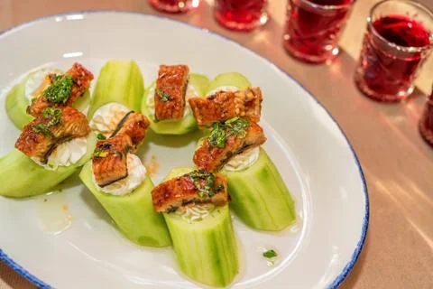 Snacks of vegetables on plate Stock Photos