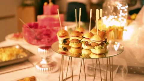 Snacks at a wedding Stock Footage 268047975