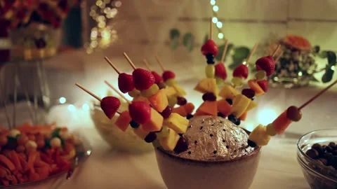 Snacks at a wedding Stock Footage 268047984