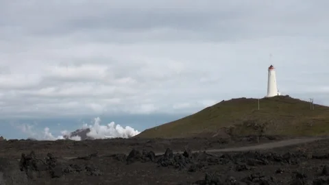 Snaefellsnes Peninsula Beckons With Lava Fields and Coastal Beacon Stockbeeldmateriaal 321062789