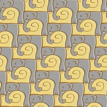 Snail And Elephant Pattern Stock Illustration