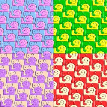 Snail And Elephant Pattern Stock-Illustration