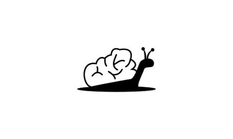 Snail and mind or brain logo design 스톡 일러스트