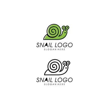 Snail animal logo vector design template Illustrazione stock