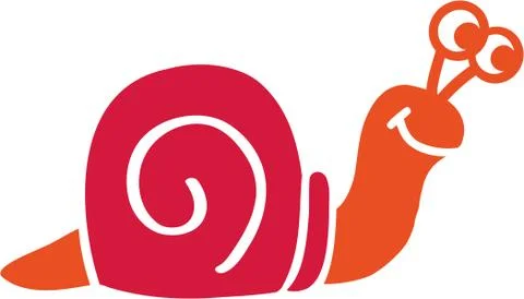 Snail with big cartoon eyes Illustrazione stock