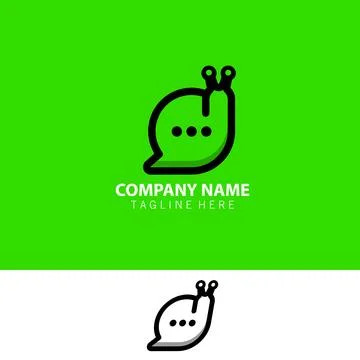 Snail chat logo design vector Stock Illustration