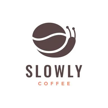 Snail with coffee bean slow logo design vector icon illustration Stock Illustration