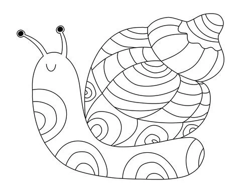 Snail coloring book. Stock Illustration