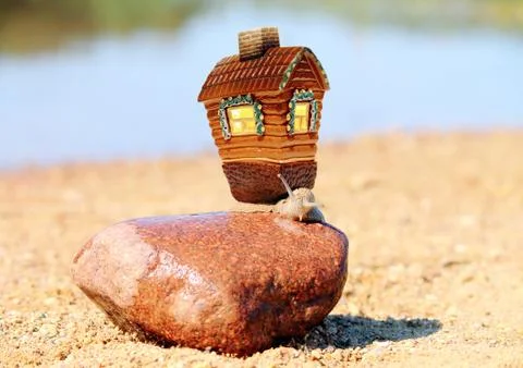 The snail is creeping Stock Photos