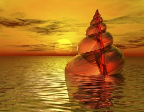 Snail digital rendering of a snail shell in water Copyright: xZoonar.com/K... Stock Photos