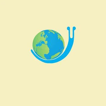 Snail with Earth globe Stock Illustration