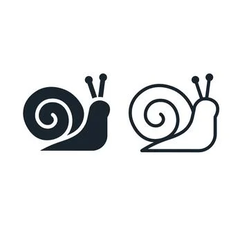 Snail flat and line icon, slug. Mollusk invertebrates. Stock Illustration