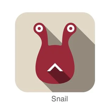 Snail flat icon design Stock Illustration