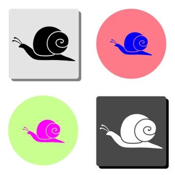 Snail. flat vector icon Stock Illustration