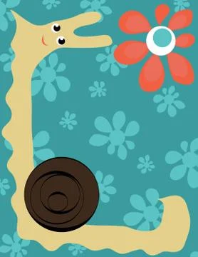 Snail with flower Stock Illustration