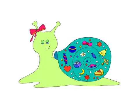 Snail with gifts Stock Illustration