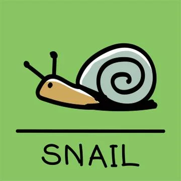 Snail hand-drawn style,Vector illustration. Stock Illustration