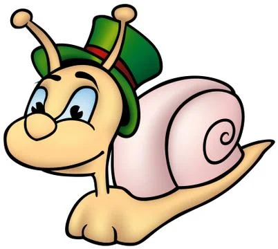 Snail With Hat Stock Illustration