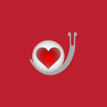 Snail with heart Stock Illustration