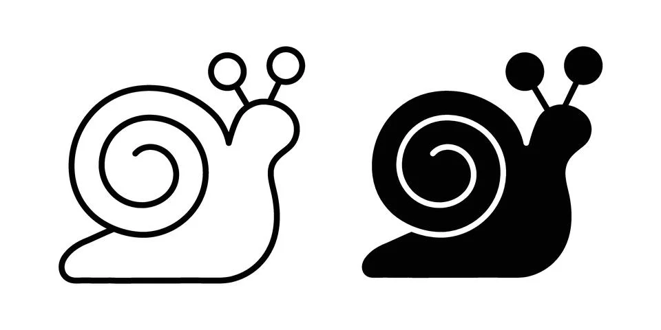 Snail icon bundle for website design projects Stock Illustration