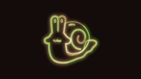 Snail Icon Neon Seamless Loop 4K (Black ... | Stock Video | Pond5