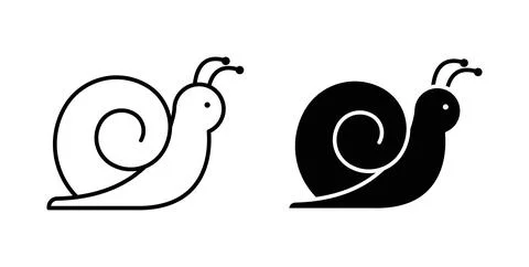 Snail icon symbol. Flat Vector illustration Stock Illustration
