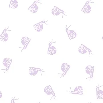 Snail insect glyph seamless pattern Illustrazione stock